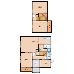 東5南3借家　1・2号の物件間取画像